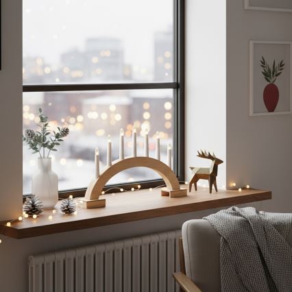 Brilagi - Suport LED pentru lumânare de Crăciun 7xLED/2xAA 28x45 cm