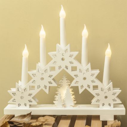 Brilagi - Suport pentru lumânări de Crăciun cu LED, 5xLED/2xAA
