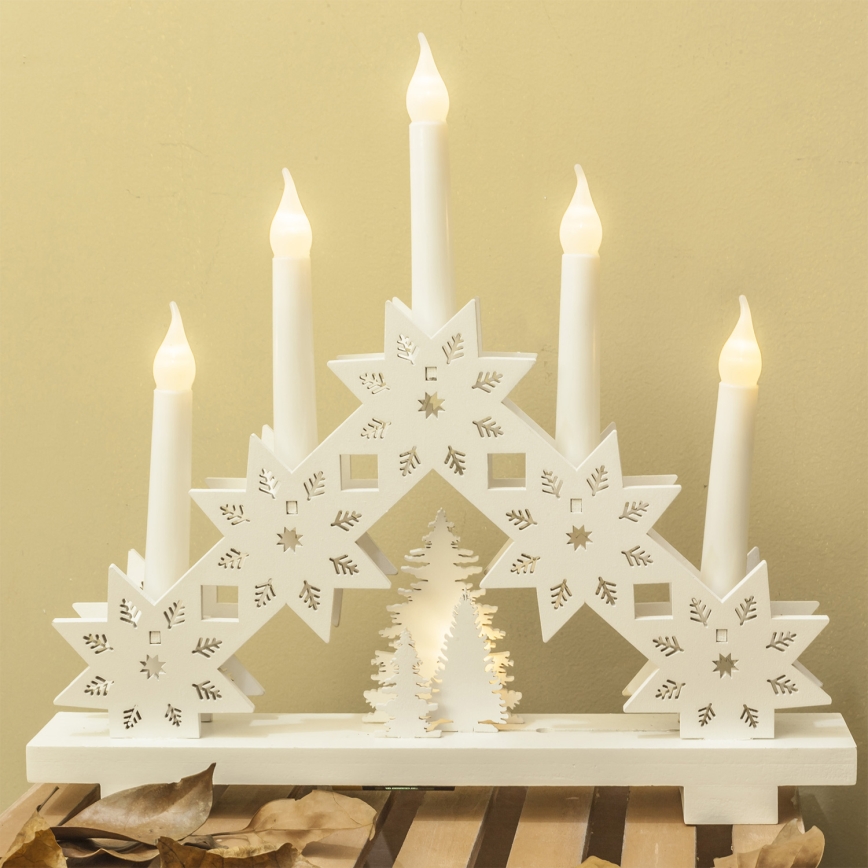 Brilagi - Suport pentru lumânări de Crăciun cu LED, 5xLED/2xAA