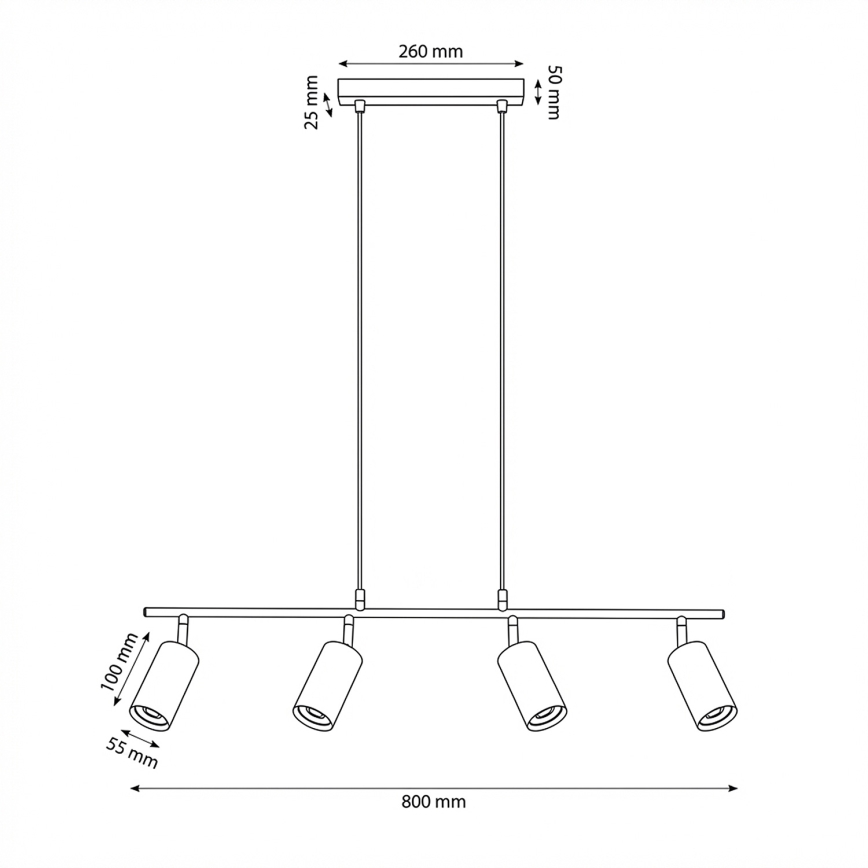 Brilagi - Suspensie pe cablu SELE, 4 x GU10, 30W, 230V, bej