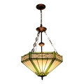 BRILAGI - Tiffany candelabru cu vitralii suspendat pe lanț EMERALD 3xE27/60W/230V Ø 50 cm