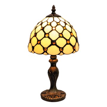 BRILAGI - Tiffany lampă de masă cu vitralii IVORY SMOOTH 1xE27/60W/230V