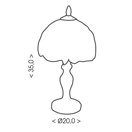BRILAGI - Tiffany lampă de masă cu vitralii IVORY SMOOTH 1xE27/60W/230V