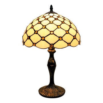 BRILAGI - Tiffany lampă de masă cu vitralii IVORY SMOOTH 1xE27/60W/230V