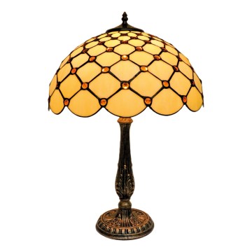 BRILAGI - Tiffany lampă de masă cu vitralii IVORY SMOOTH 2xE27/60W/230V