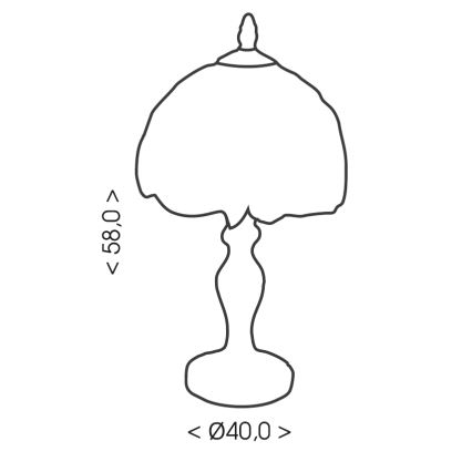 BRILAGI - Tiffany lampă de masă cu vitralii IVORY SMOOTH 2xE27/60W/230V
