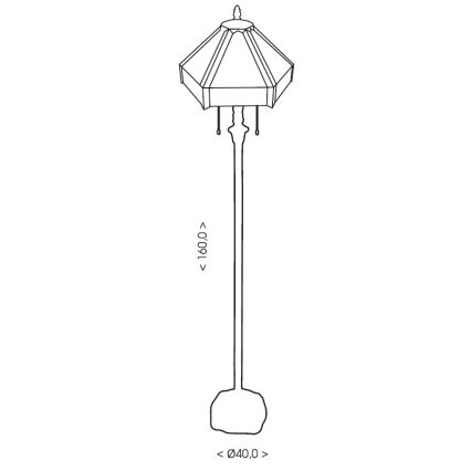 BRILAGI - Tiffany lampă de podea cu vitralii EMERALD 2xE27/60W/230V