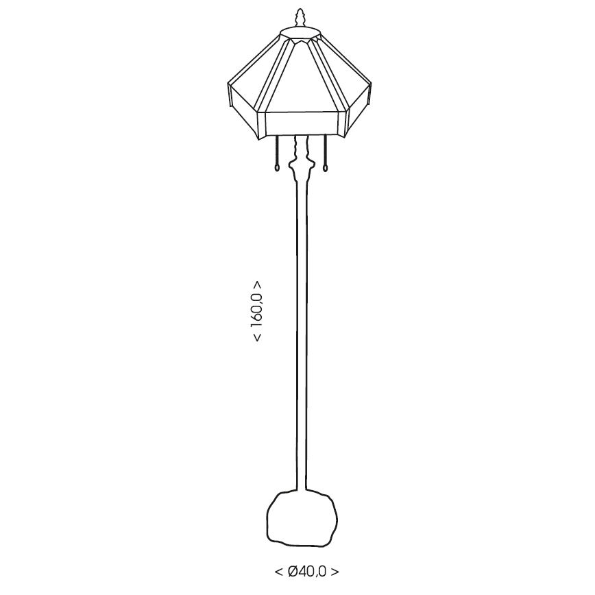 BRILAGI - Tiffany lampă de podea cu vitralii EMERALD 2xE27/60W/230V