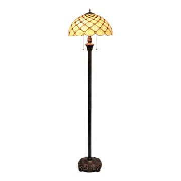 BRILAGI - Tiffany lampă de podea cu vitralii IVORY SMOOTH 2xE27/60W/230V