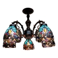BRILAGI - Tiffany lustra aplicată cu vitralii CORAL 5xE27/60W/230V Ø 60 cm