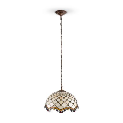 BRILAGI - Tiffany lustra cu vitralii pe lanț IVORY 1xE27/60W/230V Ø 40 cm