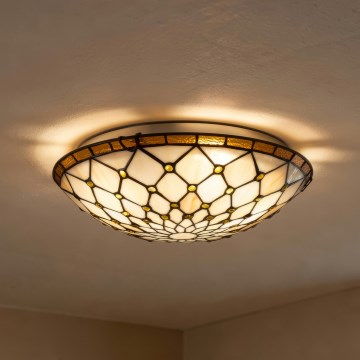 BRILAGI - Tiffany plafonieră cu vitralii IVORY 2xE27/60W/230V Ø 40 cm