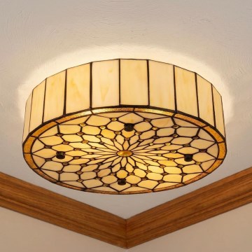BRILAGI - Tiffany plafonieră din vitralii IVORY 2xE27/60W/230V Ø 40 cm