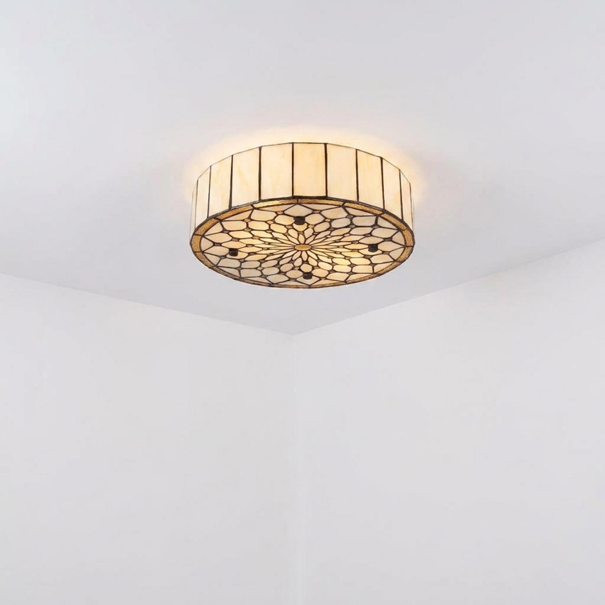 BRILAGI - Tiffany plafonieră din vitralii IVORY 2xE27/60W/230V Ø 40 cm