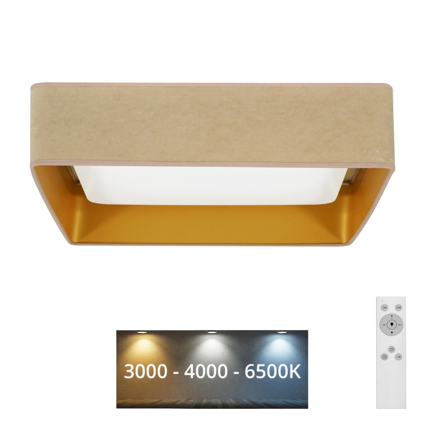 Brilagi - Plafonieră LED reglabilă VELVET SQUARE LED/24W/230V 43x43 cm 3000/4000/6500K + telecomandă bej