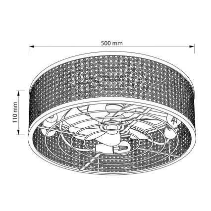 Brilagi - Ventilator de tavan Ø 50 cm, 4xE27/40W/230V, bambus, cu telecomandă