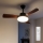 Brilagi - Ventilator de tavan cu iluminare LED dimabilă, 34W, 230V, 3000-6500K, diametru 106 cm, negru/maro, cu telecomandă inclusă