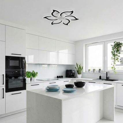Brilagi - Ventilator de tavan LED dimabil, 34 W, 230 V, Ø 83 cm, negru, cu telecomandă