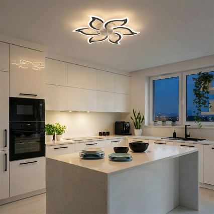 Brilagi - Ventilator de tavan LED dimabil, 34 W, 230 V, Ø 83 cm, negru, cu telecomandă