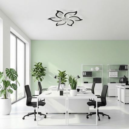 Brilagi - Ventilator de tavan LED dimabil, 34 W, 230 V, Ø 83 cm, negru, cu telecomandă