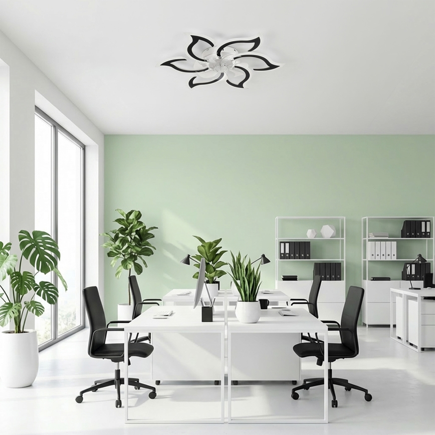 Brilagi - Ventilator de tavan LED dimabil, 34 W, 230 V, Ø 83 cm, negru, cu telecomandă