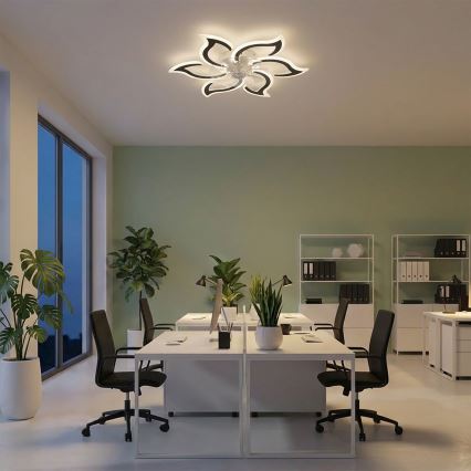 Brilagi - Ventilator de tavan LED dimabil, 34 W, 230 V, Ø 83 cm, negru, cu telecomandă