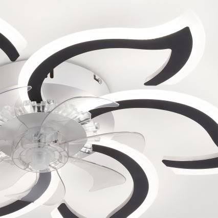 Brilagi - Ventilator de tavan LED dimabil, 34 W, 230 V, Ø 83 cm, negru, cu telecomandă