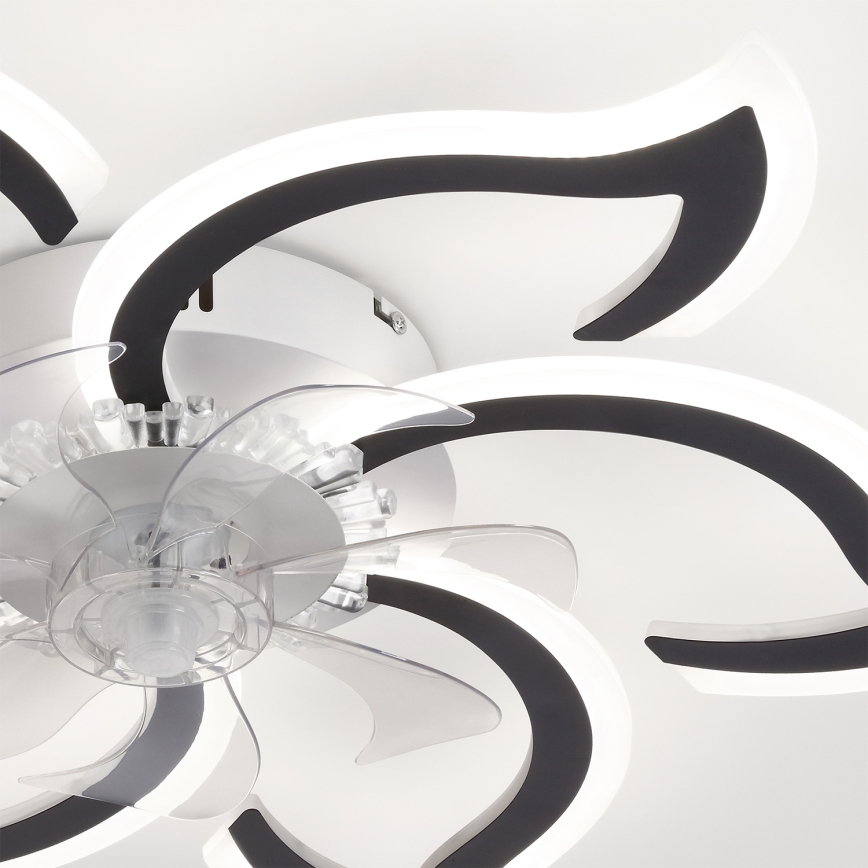 Brilagi - Ventilator de tavan LED dimabil, 34 W, 230 V, Ø 83 cm, negru, cu telecomandă