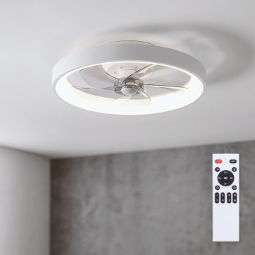 Brilagi - Ventilator de tavan cu LED dimabil, 34W/230V, 3000-6500K, Ø 50 cm, alb + telecomandă
