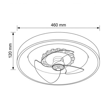 Brilagi - Ventilator de tavan LED dimabil, 34W, 230V, Ø46 cm, maro, cu telecomandă