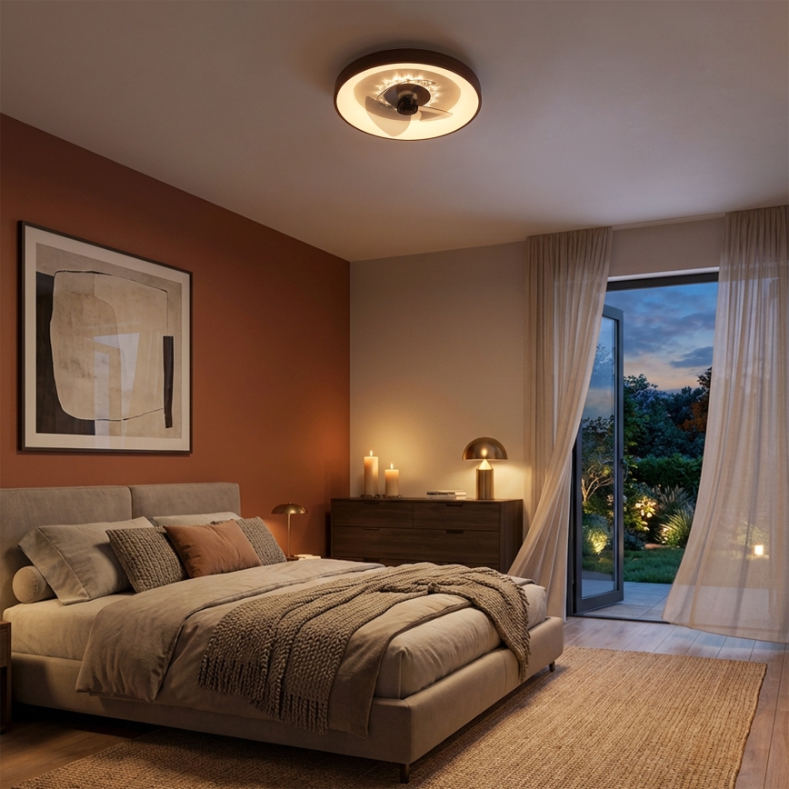 Brilagi - Ventilator de tavan LED dimabil LED/34W/230V 3000-6500K Ø 46 cm maro + telecomandă