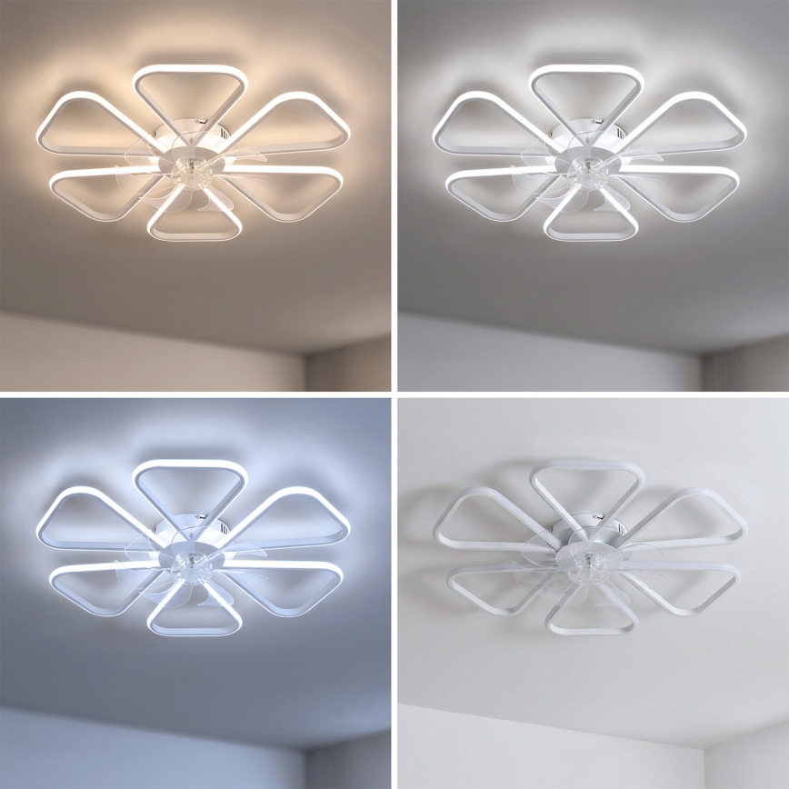 Brilagi - Ventilator de tavan cu lumină LED reglabilă LED/38W/230V 3000-6500K pr. 76 cm alb + telecomandă