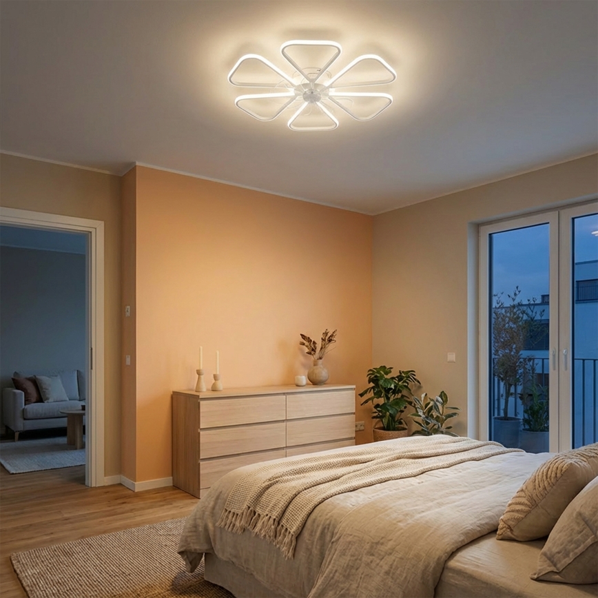 Brilagi - Ventilator de tavan cu lumină LED reglabilă LED/38W/230V 3000-6500K pr. 76 cm alb + telecomandă