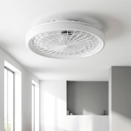 Brilagi - Ventilator de tavan LED dimmabil, 40W, 230V, 3000-6500K, Ø 48 cm, alb, cu telecomandă