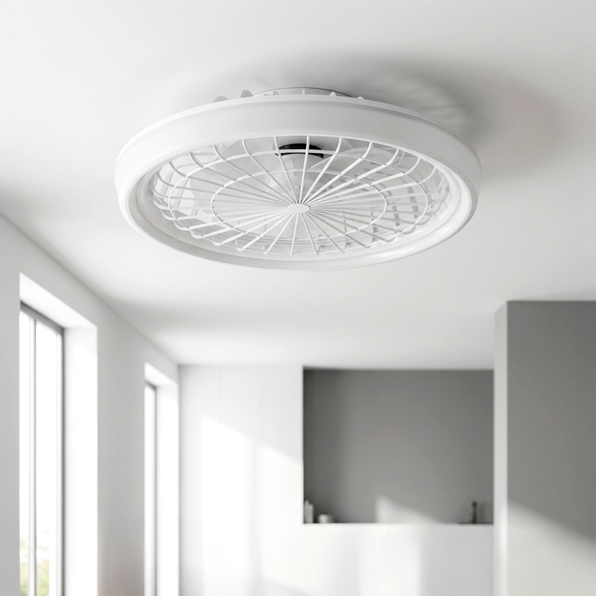 Brilagi - Ventilator de tavan LED dimmabil, 40W, 230V, 3000-6500K, Ø 48 cm, alb, cu telecomandă