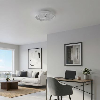 Brilagi - Ventilator de tavan LED dimmabil, 40W, 230V, 3000-6500K, Ø 48 cm, alb, cu telecomandă
