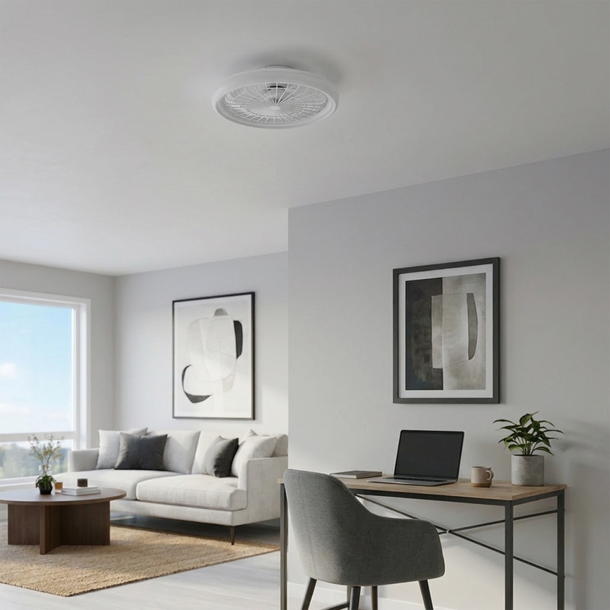 Brilagi - Ventilator de tavan LED dimmabil, 40W, 230V, 3000-6500K, Ø 48 cm, alb, cu telecomandă