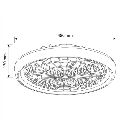 Brilagi - Ventilator de tavan LED dimmabil, 40W, 230V, 3000-6500K, Ø 48 cm, alb, cu telecomandă