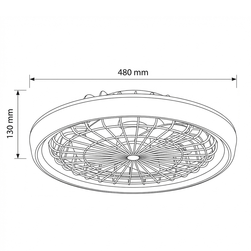 Brilagi - Ventilator de tavan LED dimmabil, 40W, 230V, 3000-6500K, Ø 48 cm, alb, cu telecomandă