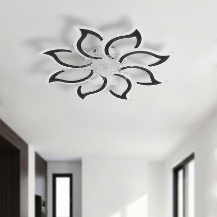 Brilagi - Ventilator de tavan LED dimabil, Ø 90 cm, 44W, 230V, 3000-6500K, negru, cu telecomandă