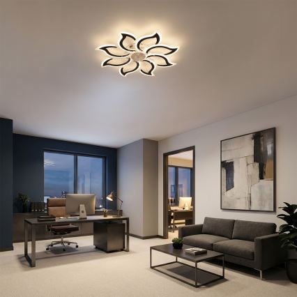 Brilagi - Ventilator de tavan LED dimabil, Ø 90 cm, 44W, 230V, 3000-6500K, negru, cu telecomandă