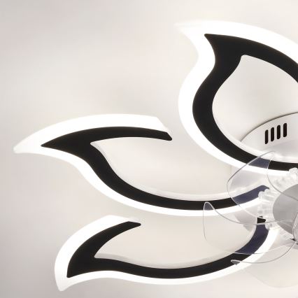 Brilagi - Ventilator de tavan LED dimabil, Ø 90 cm, 44W, 230V, 3000-6500K, negru, cu telecomandă