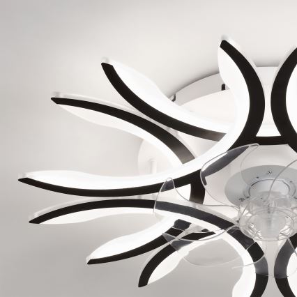Brilagi - Ventilator de tavan LED dimabil, Ø 76 cm, 70 W, 230 V, negru, cu telecomandă inclusă
