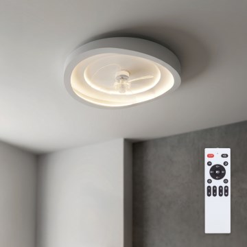 Brilagi - Ventilator de tavan cu LED dimabil, 80 W, 230 V, Ø 50 cm, alb, cu telecomandă