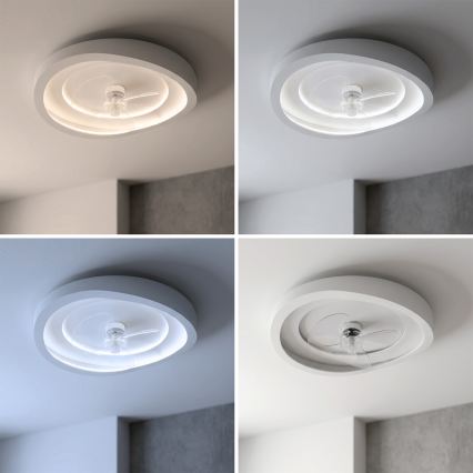 Brilagi Ventilator de tavan LED dimabil, 80 W, 230 V, 3000–6500 K, Ø 50 cm, alb, cu telecomandă
