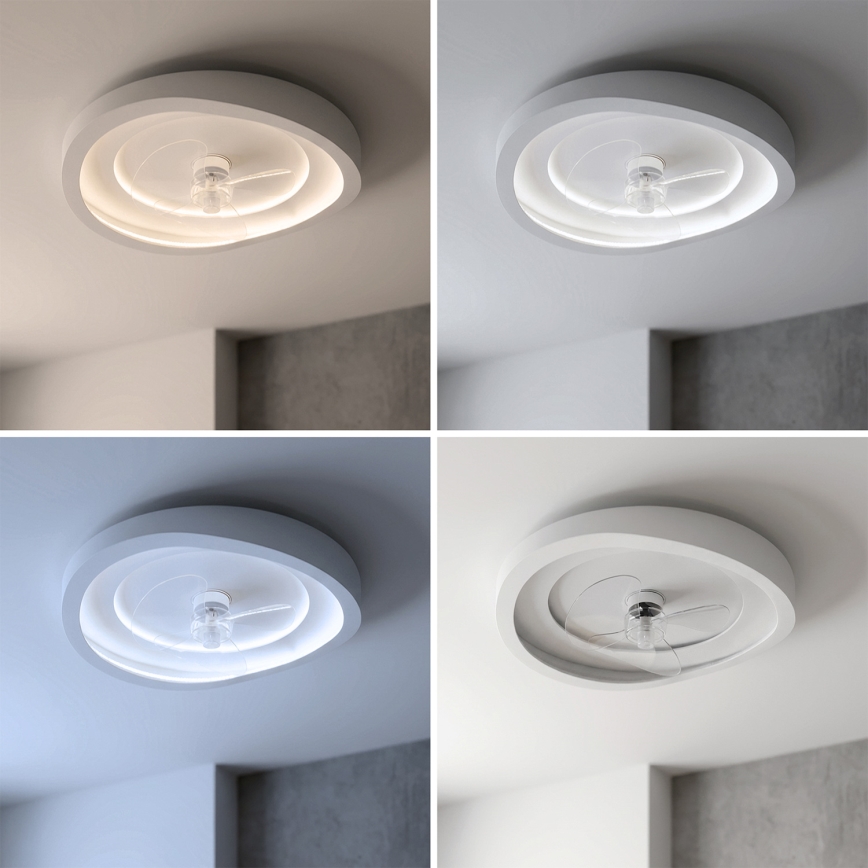 Brilagi Ventilator de tavan LED dimabil, 80 W, 230 V, 3000–6500 K, Ø 50 cm, alb, cu telecomandă
