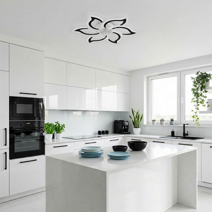Brilagi - Ventilator de tavan LED reglabil în intensitate, 34W, 230V, 3000–6500K, Ø 83 cm, negru, cu telecomandă