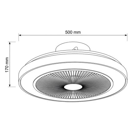 Brilagi - Ventilator de tavan LED reglabil, 38W/230V, 3000-6500K, Ø 50 cm, alb/maro + telecomandă
