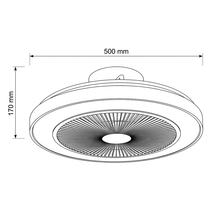 Brilagi - Ventilator de tavan LED reglabil, 38W/230V, 3000-6500K, Ø 50 cm, alb/maro + telecomandă