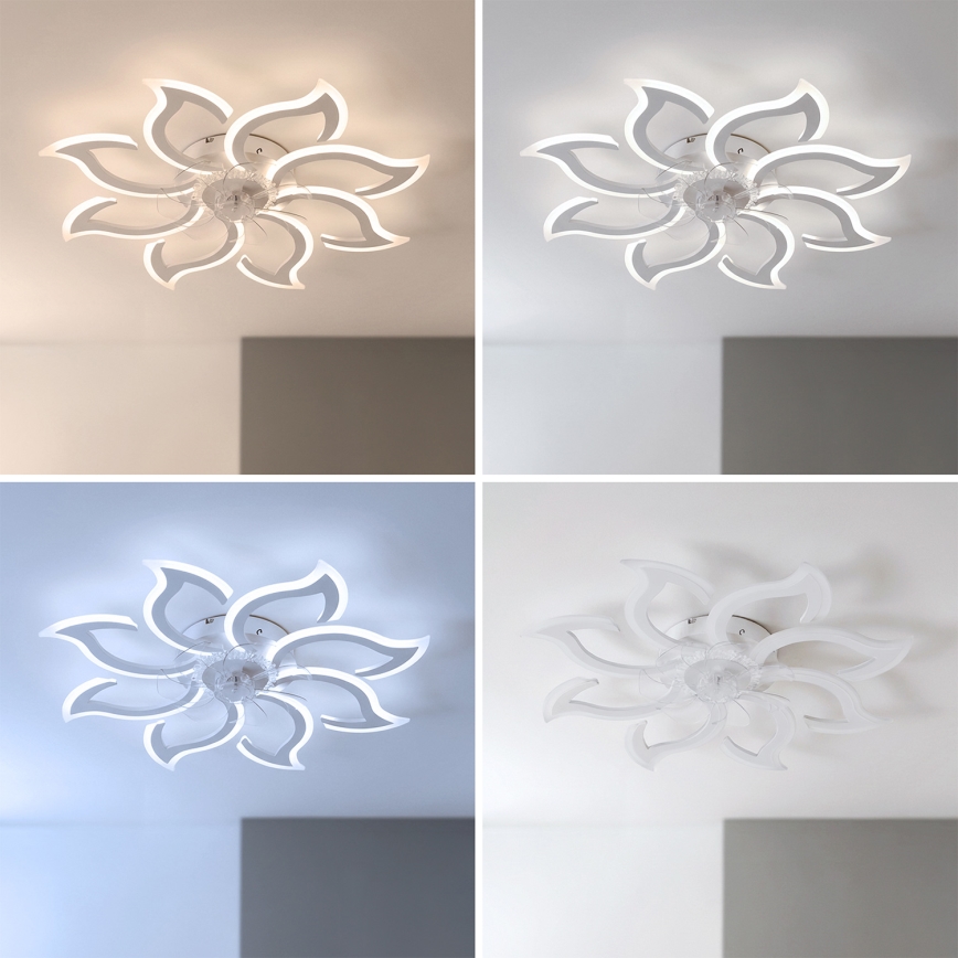 Brilagi - Ventilator de tavan LED dimmabil/44W/230V Ø 90 cm alb + telecomandă